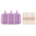 thumbnail image 1 of Home Made Cute Pattern Ice Cream Mould DIY Silicone Mold Ice Maker Molds with Lid Stick(3 Wavy Mold 50 Sticks ), 1 of 5