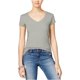 thumbnail image 2 of Energie - Camiseta básica jaspeada para mujer, gris, XX-Small Energie Camiseta básica, 2 of 2