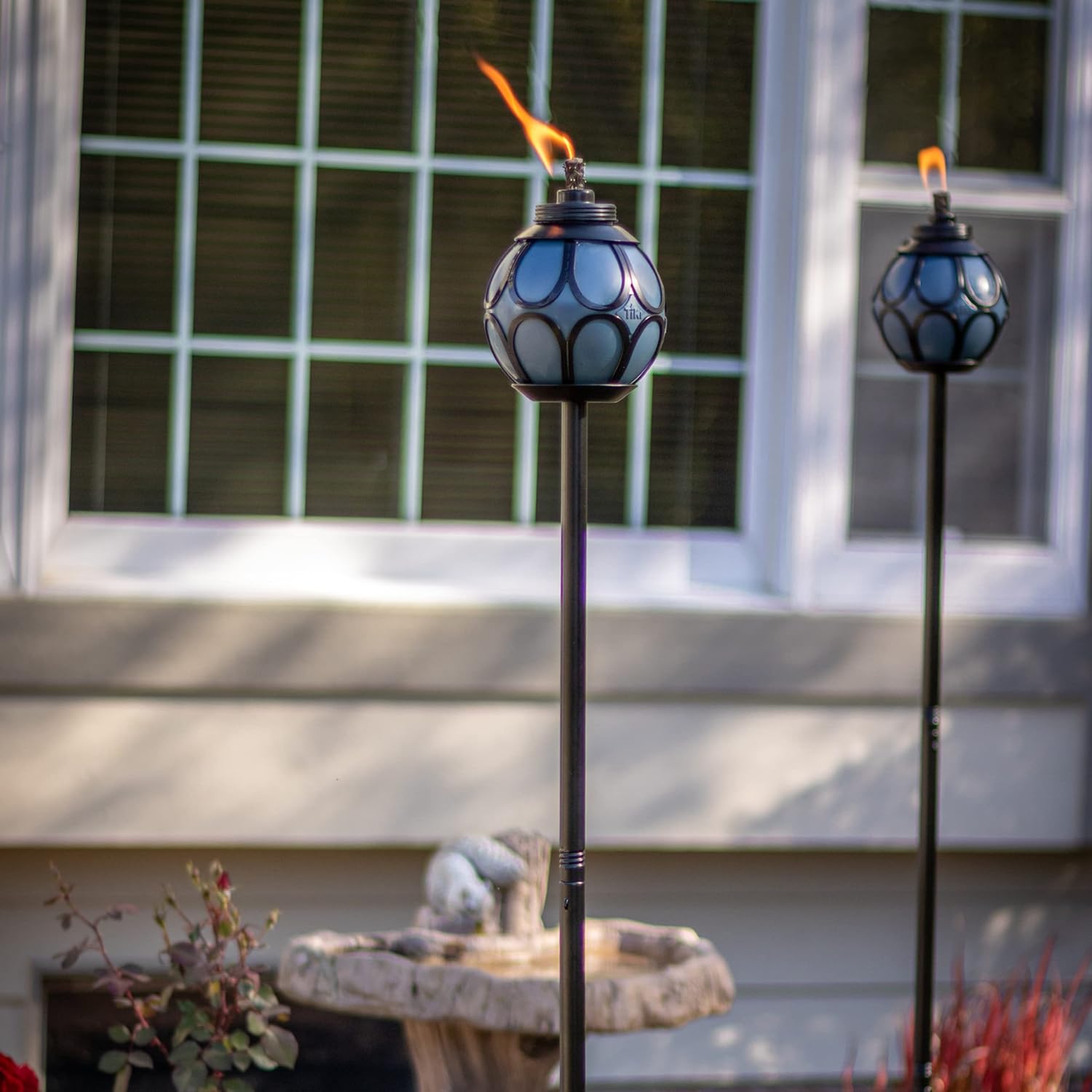 TIKI® Brand Easy Install 2-Pack 64 Inch TIKI Torch Metal Globe