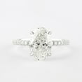 thumbnail image 3 of Solitaire Brilliance 2.20CT Oval Cut Solitaire Moissanite Hidden Halo Pave Setting Engagement Ring, Promise Gift Ring in 18K White Gold, Ring Size 7, 3 of 7