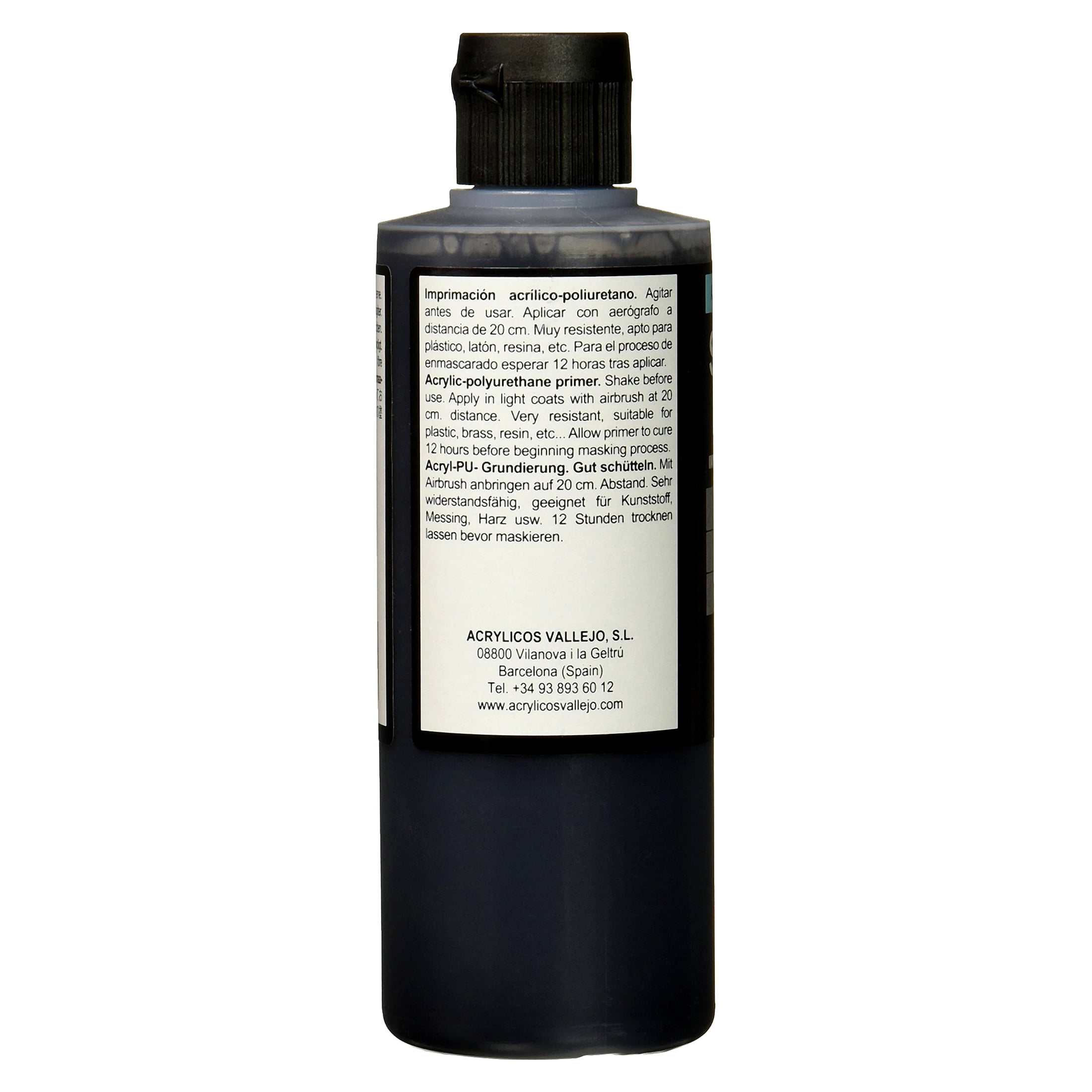 Vallejo Surface Primer - Gloss Black (6 3/4 oz.) New