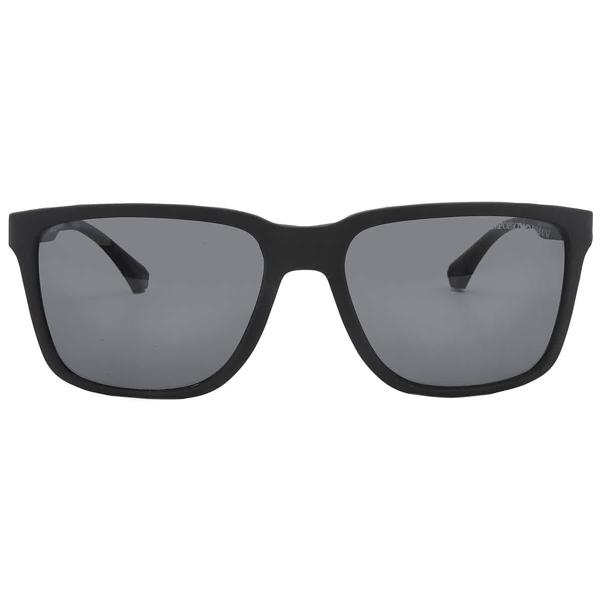 Armani Exchange Men's AX4026S-812287-56 Black Rectangle Sunglasses