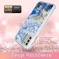 thumbnail image 6 of Moto G Stylus 5G 2021 Case, Rosebono Hybrid Bling Glitter Sparkle Epoxy Graphic Marble Colorful Silicone Skin Cover Armor Case for Moto G Stylus 5G 2021 (Blue), 6 of 6