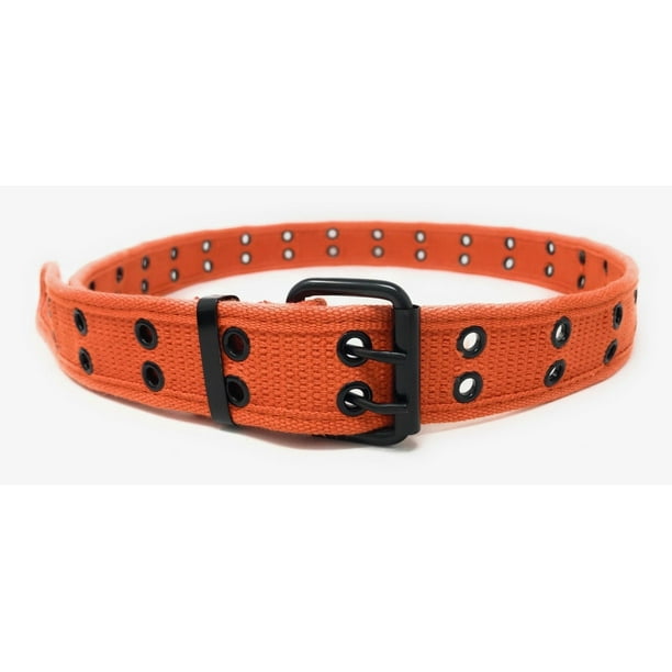 Casaba Casaba Canvas Belts Double Row 2 Holes Grommet Fabric Military