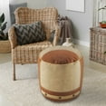 thumbnail image 5 of LR Home Medium Striped Indoor Cylinder Pouf, Beige/Brown, 16" x 16" x 16", 5 of 8
