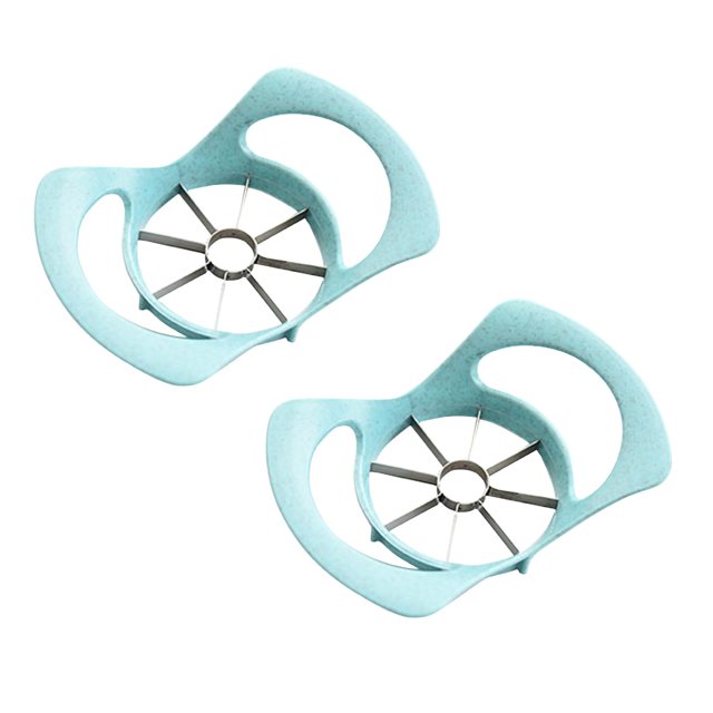 Oleegame 2PC Potato Fry Cutter Apple Slicers Divider Fruit Cutter Potato Wedge Stainless Steel Blades Blue