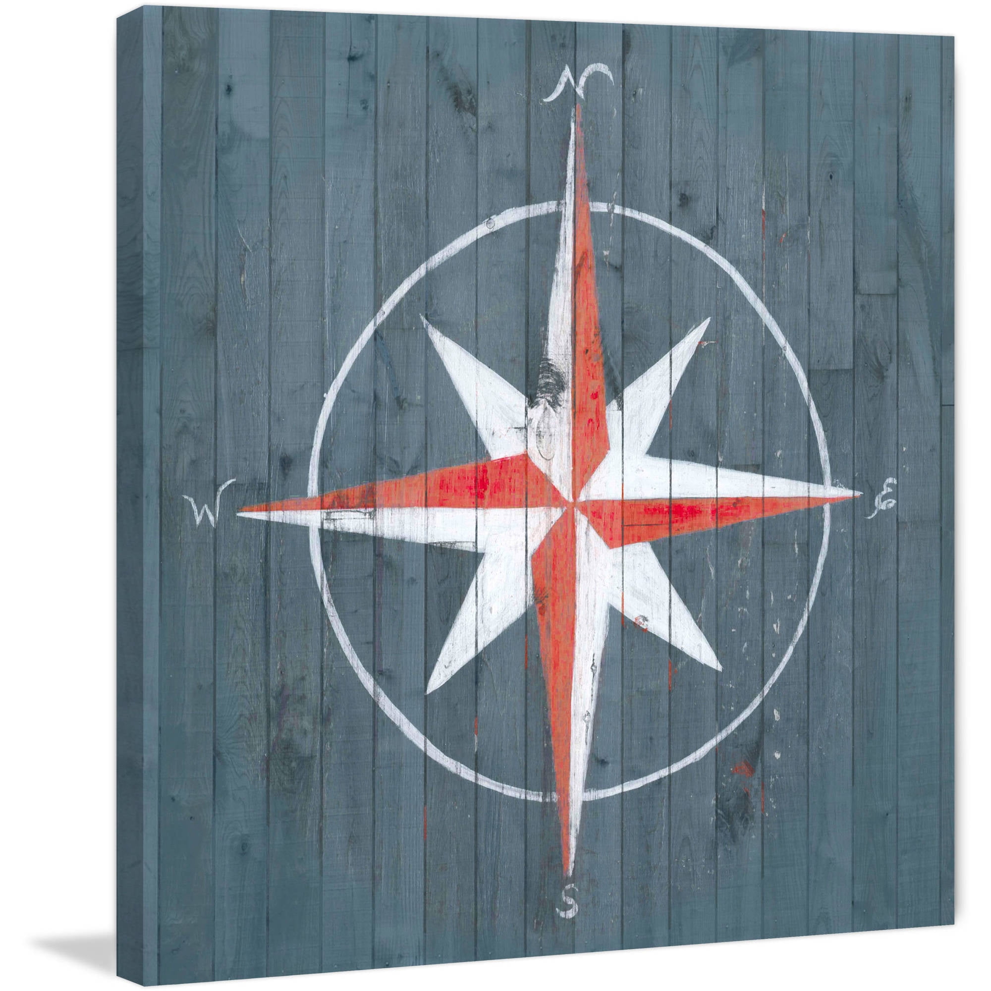 Marmont Hill "Red Compass" Painting Print on Wrapped Canvas