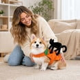 thumbnail image 5 of Halloween Pumpkin Dog Vest Costume, with Black Cat Decor, Funny Pet Harness Outfit, Party Cosplay Apparel, Soft Fleece for Small Medium Dogs Puppies Cats Kitten, 5 of 6