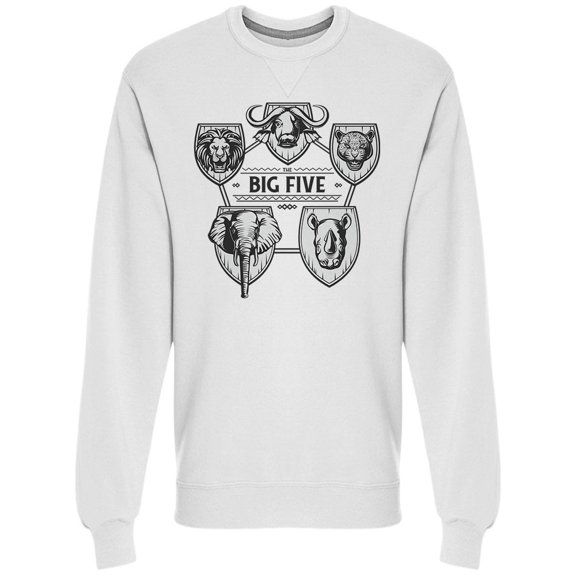 Emblem With Big Five Animals Sweatshirt Men -Image by Shutterstock, Male Small