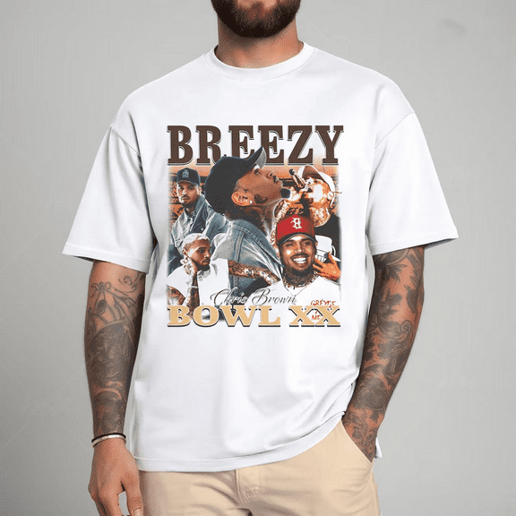 Unisex Chris Brown 2025 Breezy Bowl XX Tour Merch, Official Concert Vibe, Graphic Tee Fan Gift