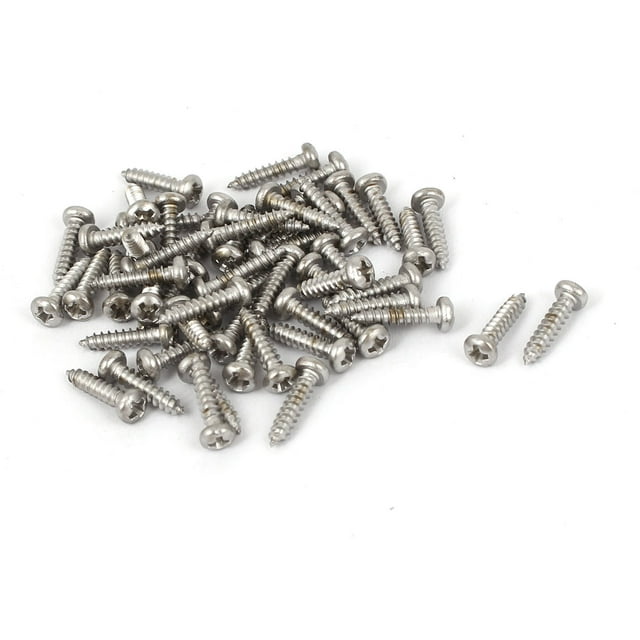 Unique Bargains M2.2x9.5mm Stainless Steel Phillips Round Pan Head Self Tapping Screws 50pcs