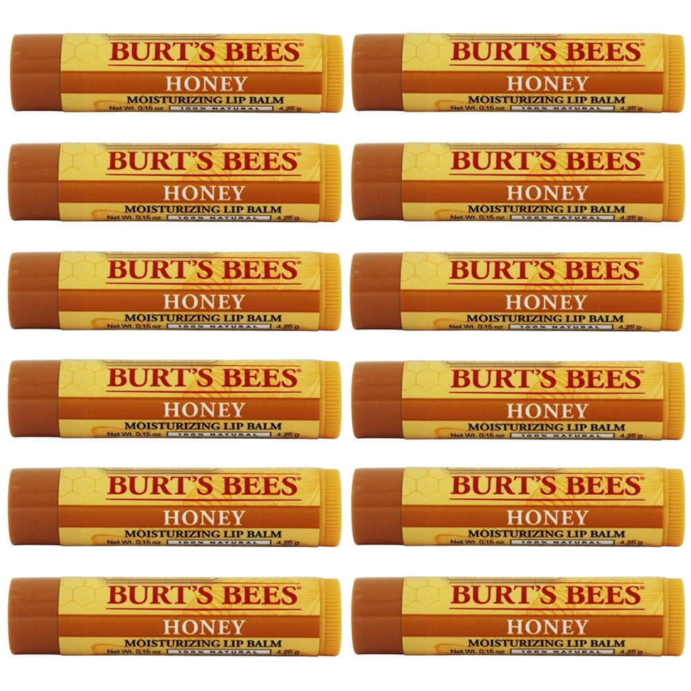 Pack of (12) Burts Bees Honey Moisturizing Lip Balm 0.15 oz (Packaging