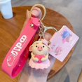 thumbnail image 4 of Super Cute Cartoon Pig Keychains Ornaments Gifts PVC Car Pendant Key Rings Accessories(Blue) Blue -, 4 of 4