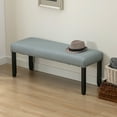 thumbnail image 5 of Duhome Upholstered Bench with Nailhead Trim, Mid-Century Dining Bench Entryway Bench with Wooden Legs Bedroom Bench, Linen Blue, 5 of 8