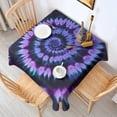 thumbnail image 2 of Blue Purple Tie Dye Pattern Square Tablecloth,Waterproof Square Table Cover,Wipeable Spillproof Washable Table Cover for Home Kitchen Party Decor 42"X42"(107x107cm), 2 of 6