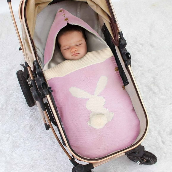 Newborn Baby Girl Gifts Newborn Baby Blanket-Wrapped Baby Plus Velvet Sleeping Bag Thick Knitted Warm Sleeping Bag Woolen Stroller Sleeping Bag Newborn Baby Boy Gifts