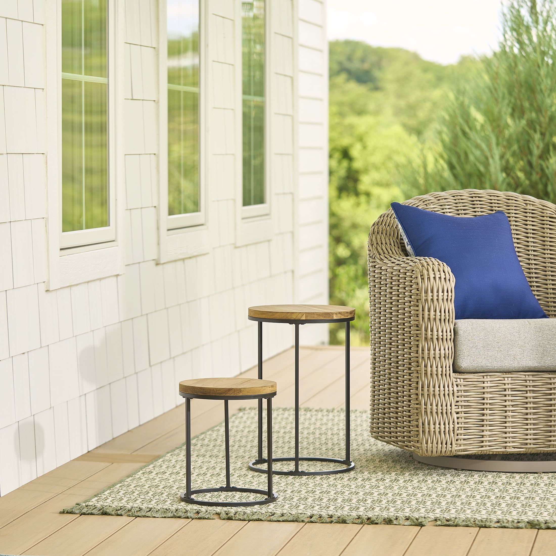 Better Homes & Gardens Acacia Top Plant Stand, 2-Pack