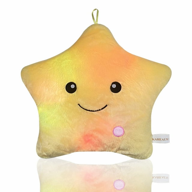 Almohada KAHEAUM Estrella Brillante LED Luz de Noche Amarilla Linda