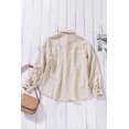 thumbnail image 2 of ABPHQTO Camisa De Mujer De Pana Con Remache Beige Abotonada Manga Larga Con Bolsillos, 2 of 5