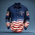 thumbnail image 2 of Telankuip USA Flag Shirts for Men 250 Years America Shirt Long Sleeve Button down Regular Fit Fashion Printed Holiday Top 2026 Independence Day Celebration Outfit 5-Navy S, 2 of 3