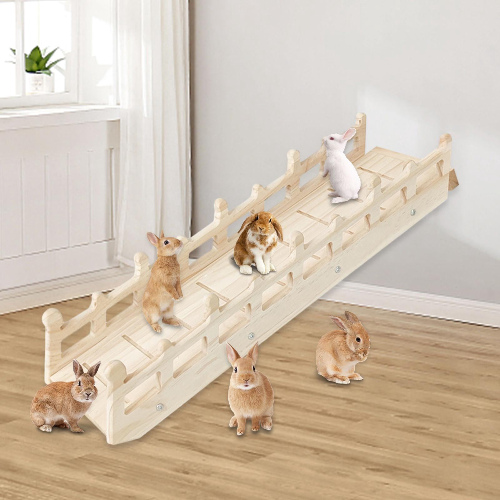 FITYLE Wooden Rabbit Hideout Hideaway Cage Accessories Shelter Hutch Nest Hideout for Guinea Pigs Rats Chinchillas Hamsters Lemmings Elevator to the moon