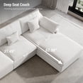 thumbnail image 6 of 83" Cloud Couch Sectional for Living Room, L Shaped Sofas with Ottoman, Convertible Couch, White, 6 of 15