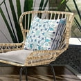 thumbnail image 5 of Amrita Sen Designs  26 x 26 in. Paisley Leaf Geo Duo Broadcloth Indoor & Outdoor Zippered Pillow - Light Blue & White, 5 of 6