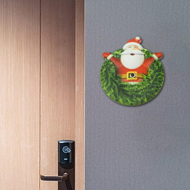 Timbre de puerta con botón pulsador de Papá Noel, timbre de entrada decorativo, diseño creativo, decoración navideña para la entrada de la puerta