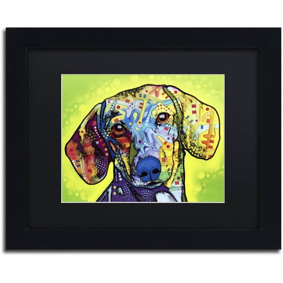 Trademark Fine Art "Dachshund" Canvas Art by Dean Russo, Black Matte, Black Frame