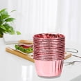 thumbnail image 4 of Advancent 50 Uds. Tazas para cupcakes, papel de aluminio de doble cara, forros desechables para magdalenas, tazas pequeñas para pudín Herramientas y accesorios para hornear Rosa roja, 4 of 6