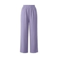 thumbnail image 7 of Thousandth Womens Pull On Wide Leg Pants Casual Crinkle Textured Loose Fit Lounge Trousers Trendy Beach Vacation Wear for Women, 7 of 7