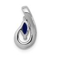 thumbnail image 3 of 14k White Gold Diamond and .28 Sapphire Teardrop Slide, 3 of 4