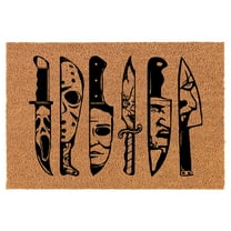Welcome Doormat Coco Coir Door Mat Gift Horror Movie Knives Halloween (30" x 18")