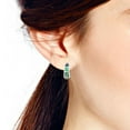 thumbnail image 3 of Simple Elegance Abalone Inlay Sterling Silver Hoop Huggie Earrings, 3 of 5