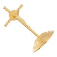 thumbnail image 1 of unbranded Crucifijo Metálico De Dorado Con Base Vintage Escultura Renacentista Para, 1 of 8