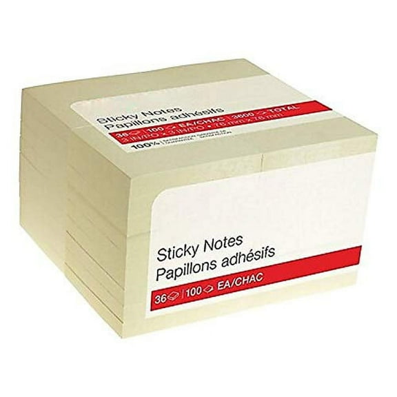 MyOfficeInnovations Stickies Standard Notes 3" x 3" 100 Sh./Pad 36 Pads/PK (S-33YR36) 24295906