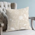 thumbnail image 4 of Pillow Covers 26x26 Set of 2, Cream Wildflowers Throw Pillow Covers Decorative Couch Cushion Cover, Farmhouse Floral Botanical Leaves Microfiber Soft Square Pillowcases for Bedroom Living Room Sofa, 4 of 9