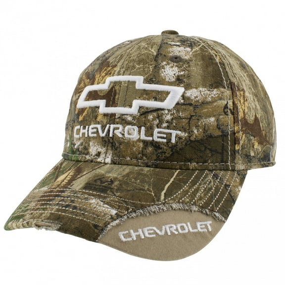 Chevrolet Wedge 3D Embroidered Bow Tie Text Logo Realtree Camo Adjustable Hat