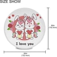 thumbnail image 3 of Coolnut Valentine's Day Round Tablecloth, Valentine's Day Cute Bunny Round Table Cloth Water Resistant Spill Proof Large Table Cover for Valentine's Day Romantic Dinner Decorate, 60", 3 of 7