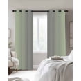 thumbnail image 3 of Light Green Grey Ombre Blackout Curtains 54 Inches Long for Bedroom, Modern Gradient Abstract Art Thermal Insulated Room Darkening Black Out Window Curtain Panels Grommet Drapes for Living Room, 3 of 8