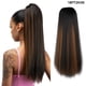 thumbnail image 1 of Zhuge Extensiones de cola de caballo de 20" con cordón, cola de caballo falsa larga y recta, extensión de cabello con clip suave natural, postizo sintético resistente al calor, B, 1 of 3