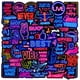 thumbnail image 1 of Paquete de pegatinas Neon English Cool Anime, vinilo impermeable, 50 unidades, 1 of 3