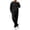 Black, variant on Sorvello Men's Casual Fleece Lined Tracksuit Crew Neck Sweatshirt and Wide Straight Leg Pants 2 Piece Outfit Soft Breathable Polyester Clothing Loose Fit Black L
