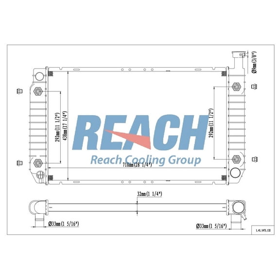 REACH 41-1475 Radiator for LUMINA APV,TRANS SPORT 92-95 , Automotive Radiator Replacement Part