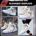 thumbnail image 6 of Novetra Unisex's Basketball Shoes Anti Slip Outdoor Fashion Training Sports Running - WHITE PURPLE3_11, 6 of 6