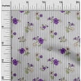 thumbnail image 1 of oneOone Cotton Jersey Violet Fabric Stripe|Leaves & Floral Artistic Sewing Material Print Fabric By The Yard 58 Inch Wide, 1 of 4