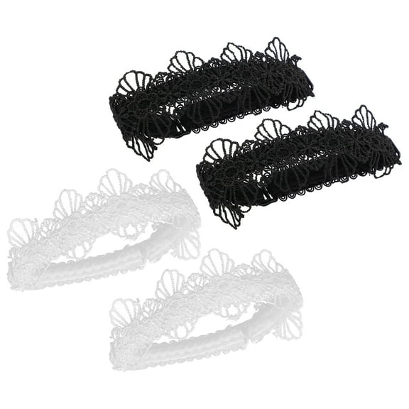 2 Pairs Shoelaces Strappy Block Heels Ankle Straps Lace-Free Elastic Invisible Cloth