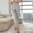 thumbnail image 2 of Summer Pants for Women Pants for Women Dressy Womens Comfy Casual Pajama Designer Wide Leg Yoga Trousers Leather Corduroy Small Sweatpants Fashion Womens Light Gray M, 2 of 7