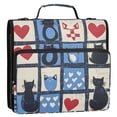 thumbnail image 5 of FORMRS Zipper Binder with Shoulder Strap 2-inch Ring 500 Sheet Capacity File Bag, Black Cats and Hearts, 5 of 5