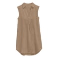thumbnail image 4 of GUACER Womens Summer Swimwear Coverup Sleeveless Collared V Neck Mini Dress Casual Beach Cover Up, 4 of 9